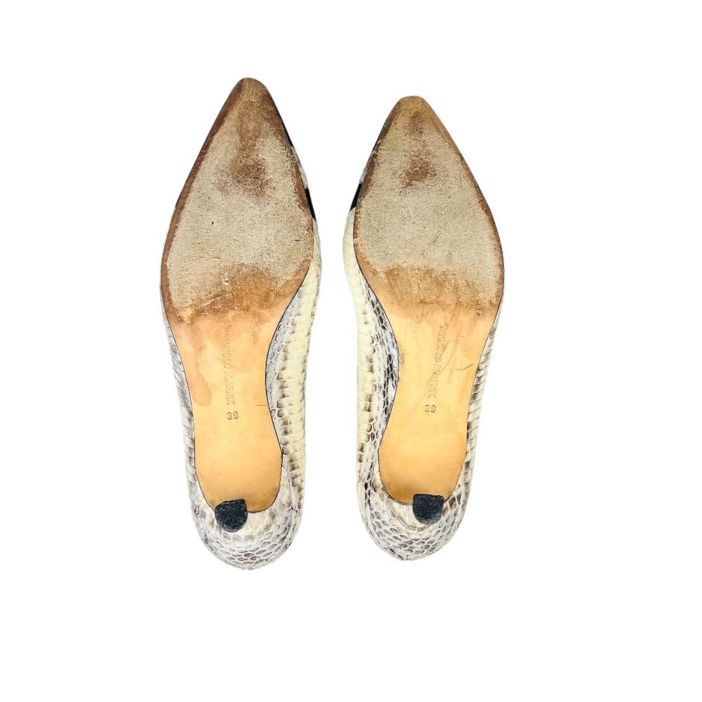 Manolo Blahnik Python Snakeskin & Suede Cutout Pu… - image 7